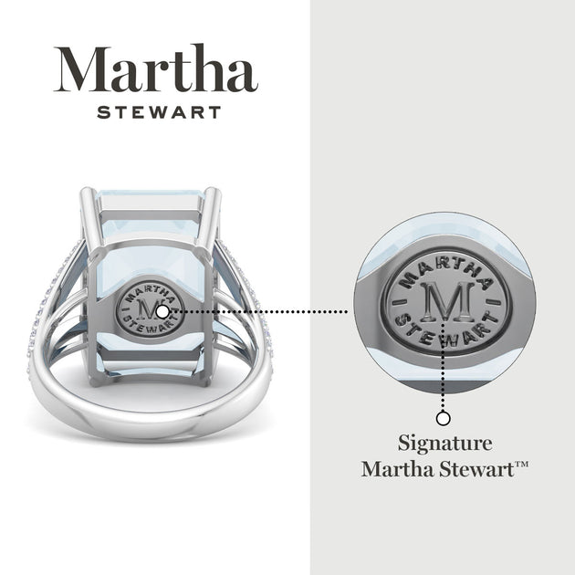 Martha Stewart Emerald Cut Gemstone Ring Multi US 9 8