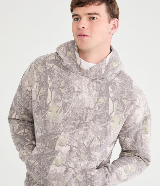 Aeropostale Cloud Soft Forest Camo Kapuzenpullover Grün Large 4