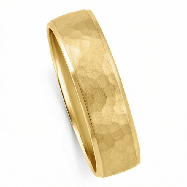 Pompeii3 Brushed Hammered Wedding Band 14k Gold Multi US 9.5 6