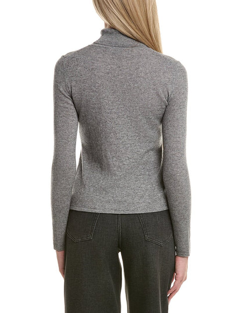 Bruno Magli Classic Turtleneck Wool & Cashmere-Blend Sweater Grey XS 3