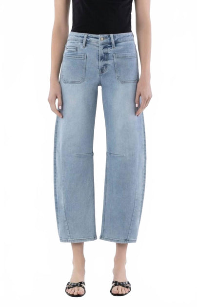 Vervet by Flying Monkey High Rise Patch Pocket Barrel Jeans Blau 29 4