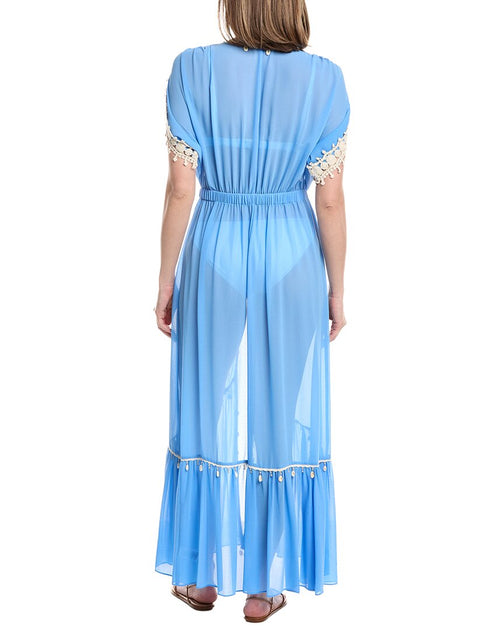Ramy Brook Nikolai Robe de Plage Bleu Large 3