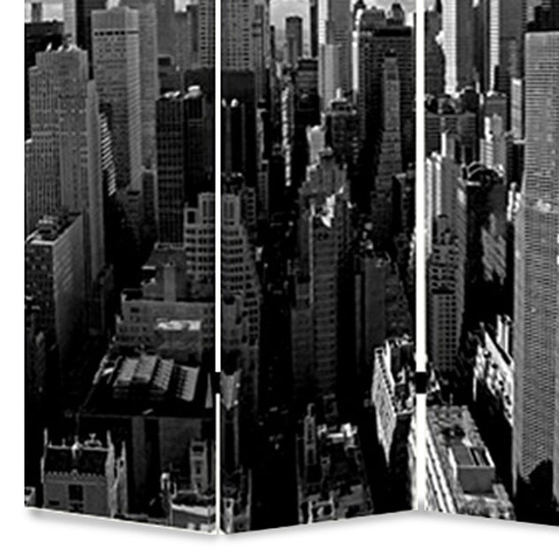 Hivvago New York Skyline Room Divider Wood Canvas Multicolor 48x72 4