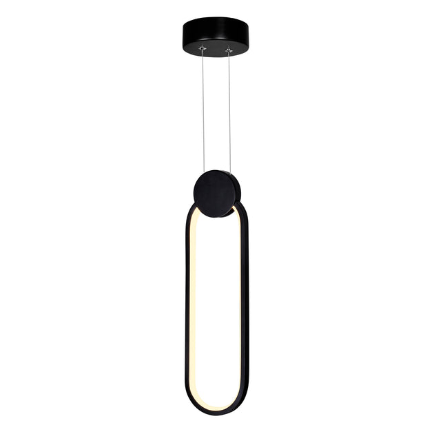 CWI Lighting Pulley 4 Schwarze ovale LED Mini-Pendelleuchte 3