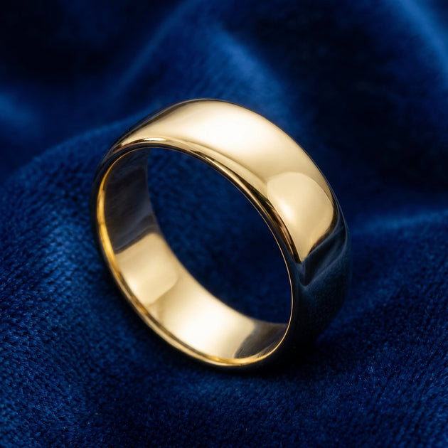 Pompeii3 Dome Wedding Band Yellow Gold US 6 3