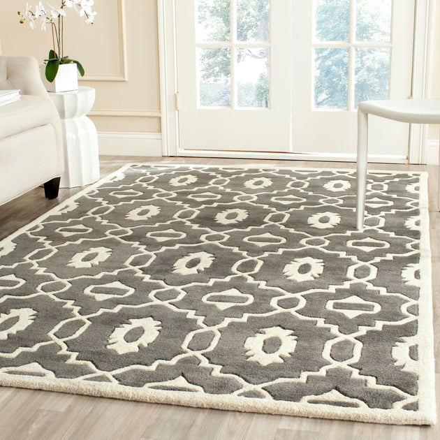 Safavieh Chatham Hand Made Area Rug Dark Grey/Ivory 2