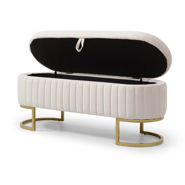 Streamdale Storage Bench Beige 127 cm 4
