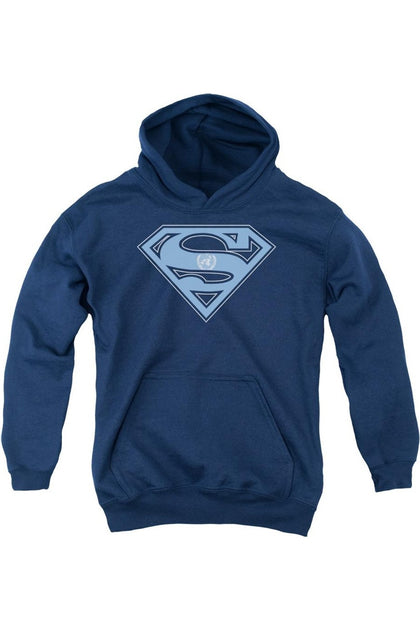 Gildan Superman U N Shield Youth Hooded Sweatshirt Blue Medium 2