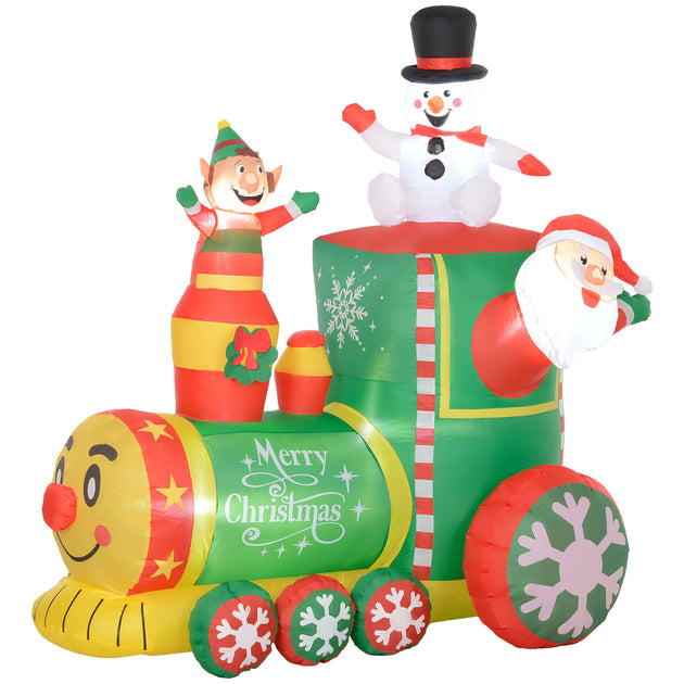 BreeBe 6ft Inflatable Christmas Train Green 2