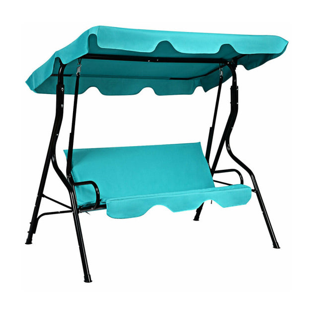 Hivvago 3 Seat Patio Swing Blue 4