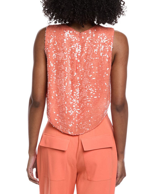 LAPOINTE Sequin Tank Top Orange US 10 3
