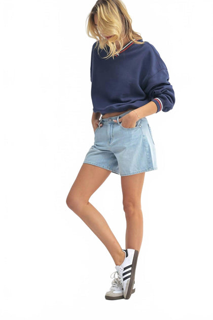 JUST BLACK DENIM Lightweight Longer Length Shorts Blue Medium 4