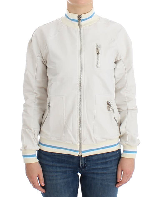 John Galliano Mock Zip Cardigan Sweatshirt Blanc Medium 2