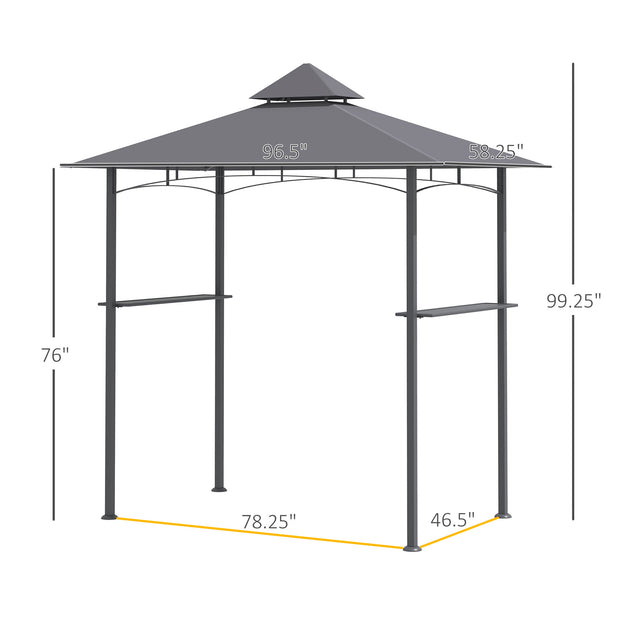 Hivvago BBQ Pavillon 8' x 5' Grau 4