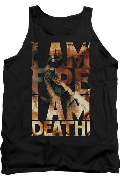 Gildan Hobbit I Am Fire Tank Top Black XXL 2