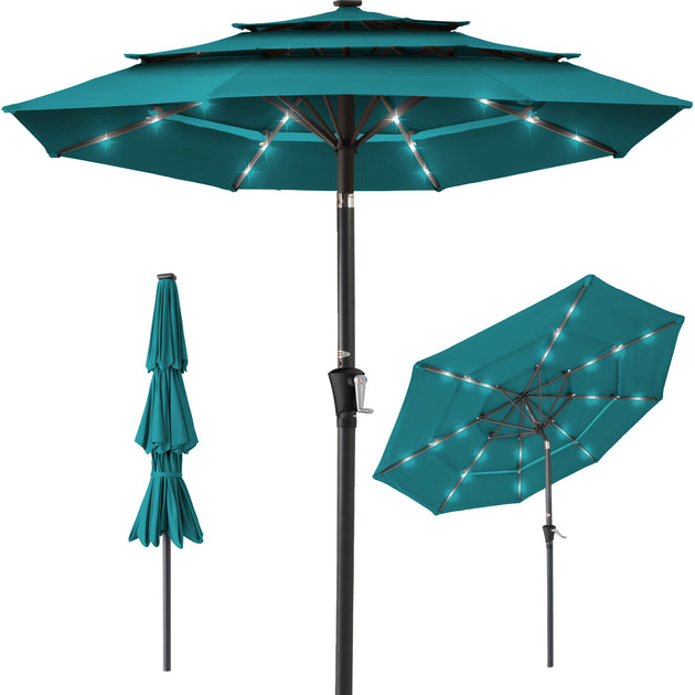 Best Choice Products 10ft 3-Tier Solar Patio Umbrella 2