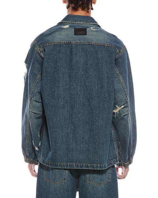 Helmut Lang Denim Uniform Shirt Jacket Grey Small 3