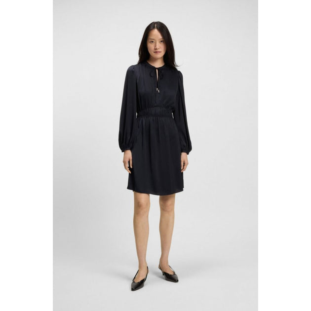 Boss Crinkle-satin Mini Dress Black US 8 4