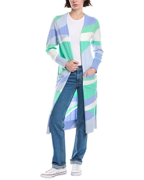 WISPR Abstract Maxi Silk-Blend Cardigan Grün Medium 2
