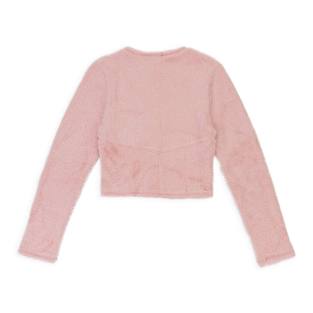Callipygian Texturiertes Bustier Langarm T-Shirt Pink XSmall 3