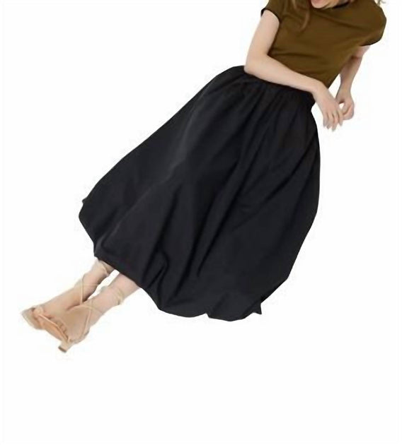 GRADE & GATHER Bubble Midi Skirt Black Small 2