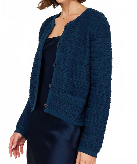 Nyland Rose Langarm-Strickjacke Blau Groß 3