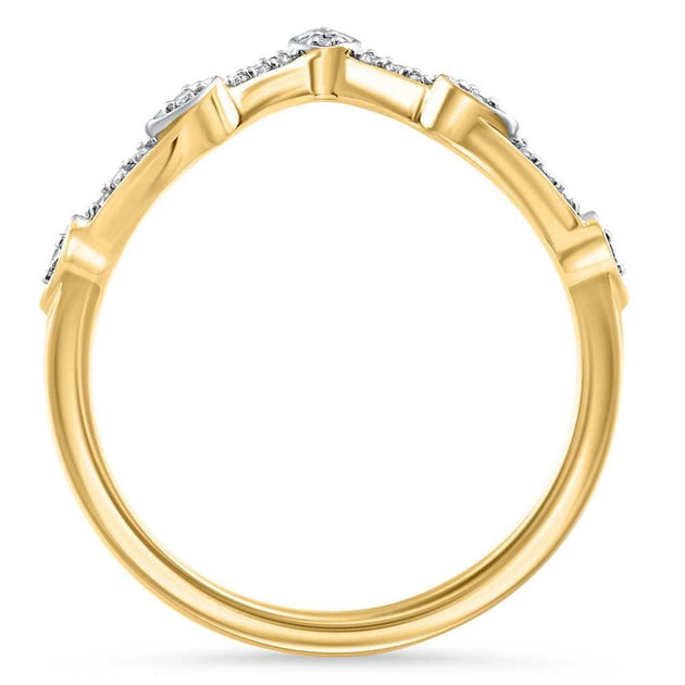 Pompeii3 V Shape Diamond Guard Ring Gold US 6 4