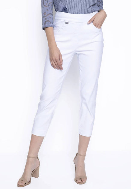 PICADILLY Essential Capri Pants White US 12 2