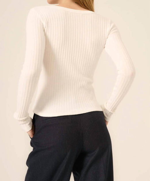 Project Social T What's The Scoop Rib Longsleeve Top White Medium 3