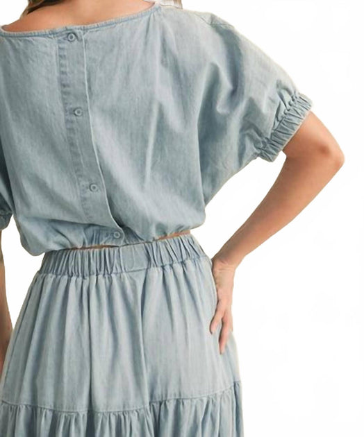 MIOU MUSE Short Sleeve Top Blue Small 4