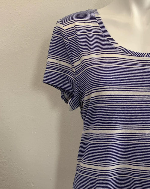 Habitat Stripe Cap Sleeve Tee Blue Small 3