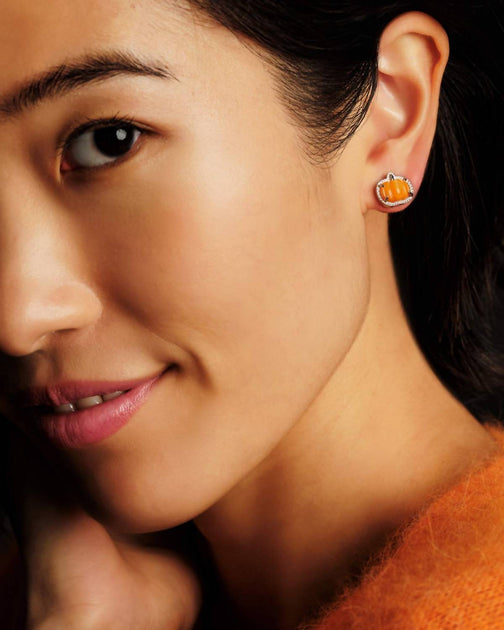Kendra Scott Pumpkin Stud Earrings Orange 3