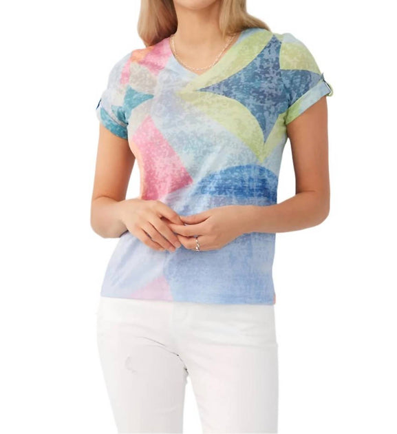 FDJ V Neck Top Multi Small 2