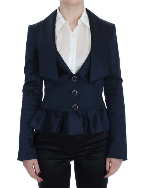 Exte Three Button Single Breasted Blazer Blue Small 2