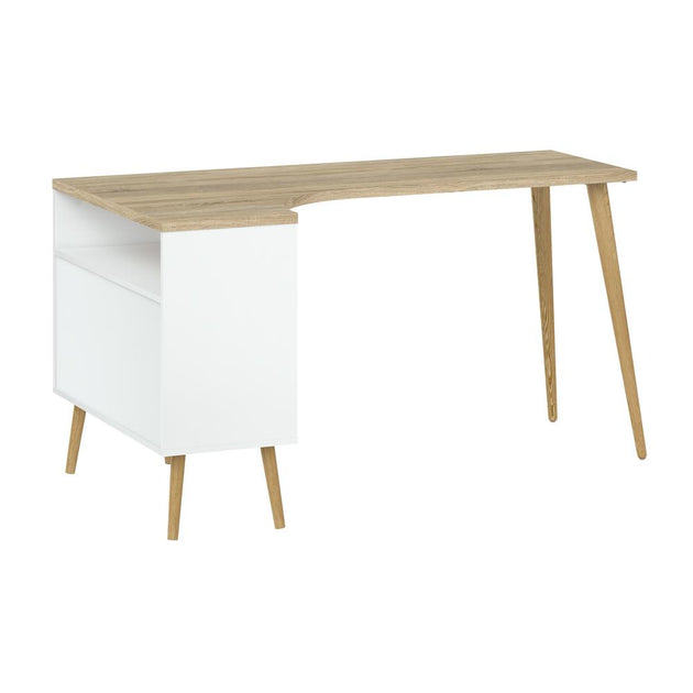 Tvilum Diana 2 Drawer 3 Shelf Desk White/Oak 2