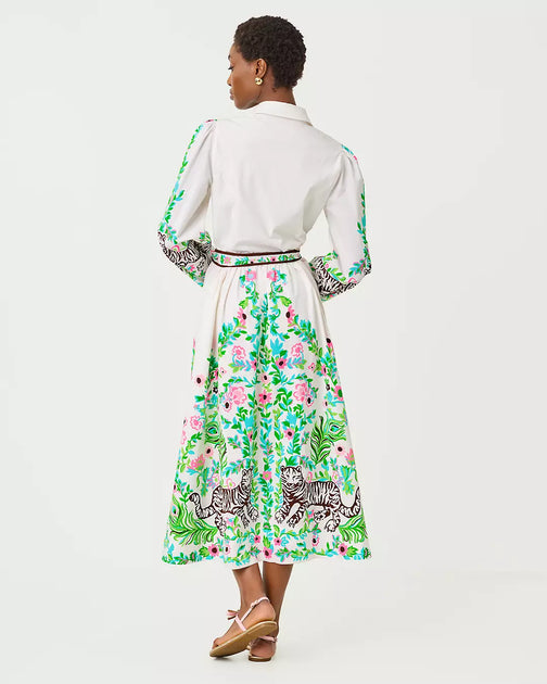 Lilly Pulitzer Luanne Stretch Midi Hemdkleid Multi US 12 3