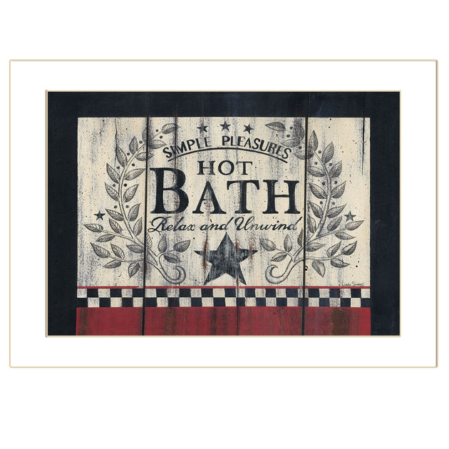 Hivvago Hot Bath 1 Weiß gerahmter Druck Bad Wandkunst 2
