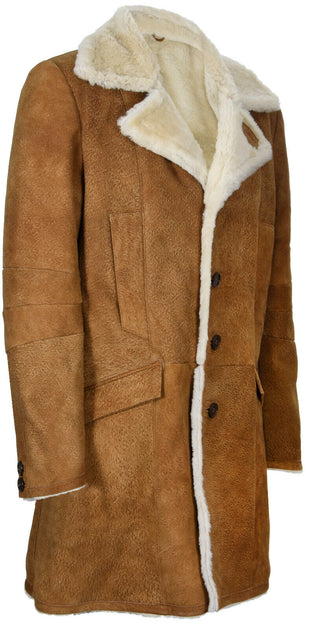 Infinity Warm Sheepskin Trench Coat Managua Brown Medium 4