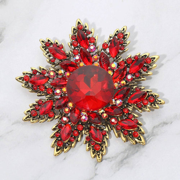 FASHNZFAB Floral Starburst Pin Brooch Silver 4