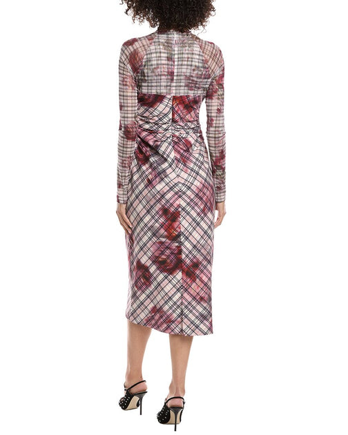 AMUR Edith Midi Dress Pink US 2 3