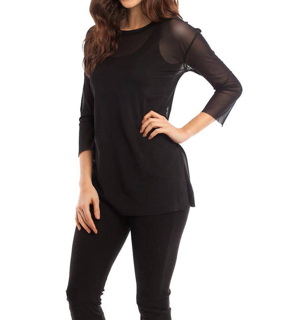 french kyss Bianca Sheer Top Black Large 2