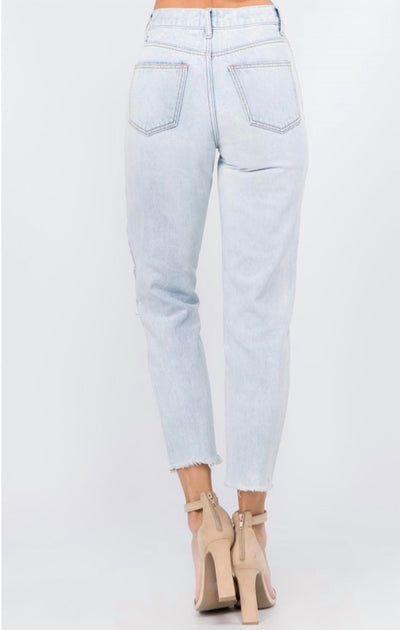 ontwelfth Mom Cropped Straight Fit Jeans Blue 27 2