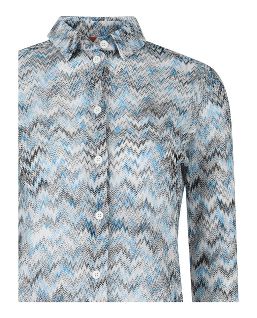 M Missoni Shirt Chevron Print Brown Medium 4