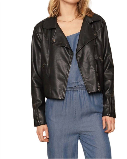 EN CREME Moto Jacket Black Large 3