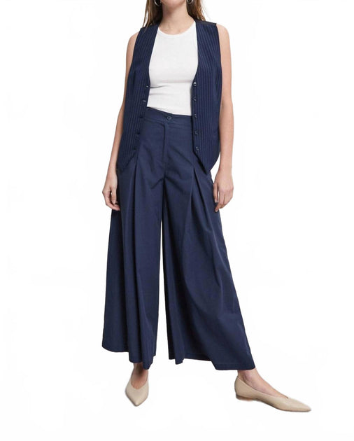 Ottod'ame Pleats Palazzo Trousers Blue 40 2