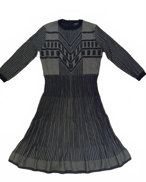 Elio Textured Knit Dress Grey Small 3