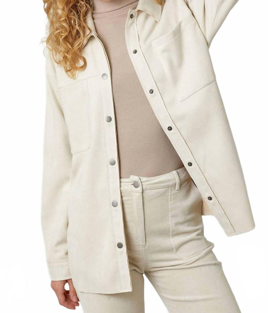 mystree Suede Shacket Beige Small 3