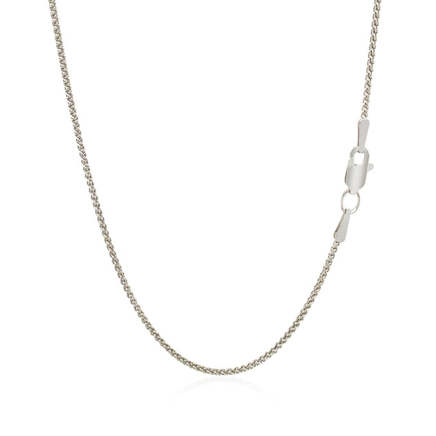 FASHNZFAB 18k White Gold Round Wheat Chain Silver US 18 4