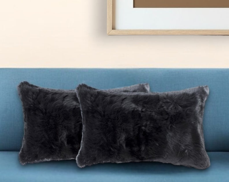 Hivvago Throw Pillow Set Black 12x20 2