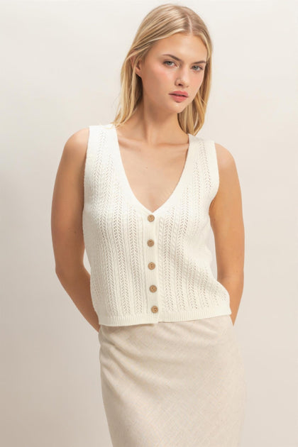 TRUEDAMES V-neck Knit Tank Top Green Small 2